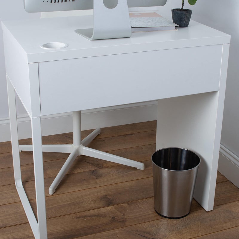 Bath Bliss 5 Liter Small Wastebasket | Round Open Top | Trash Can | Bathroom | Bedroom | Kitchen | Office | Dorm | Disposal Waste Bin | Garbage | Stainless Steel - Image 5